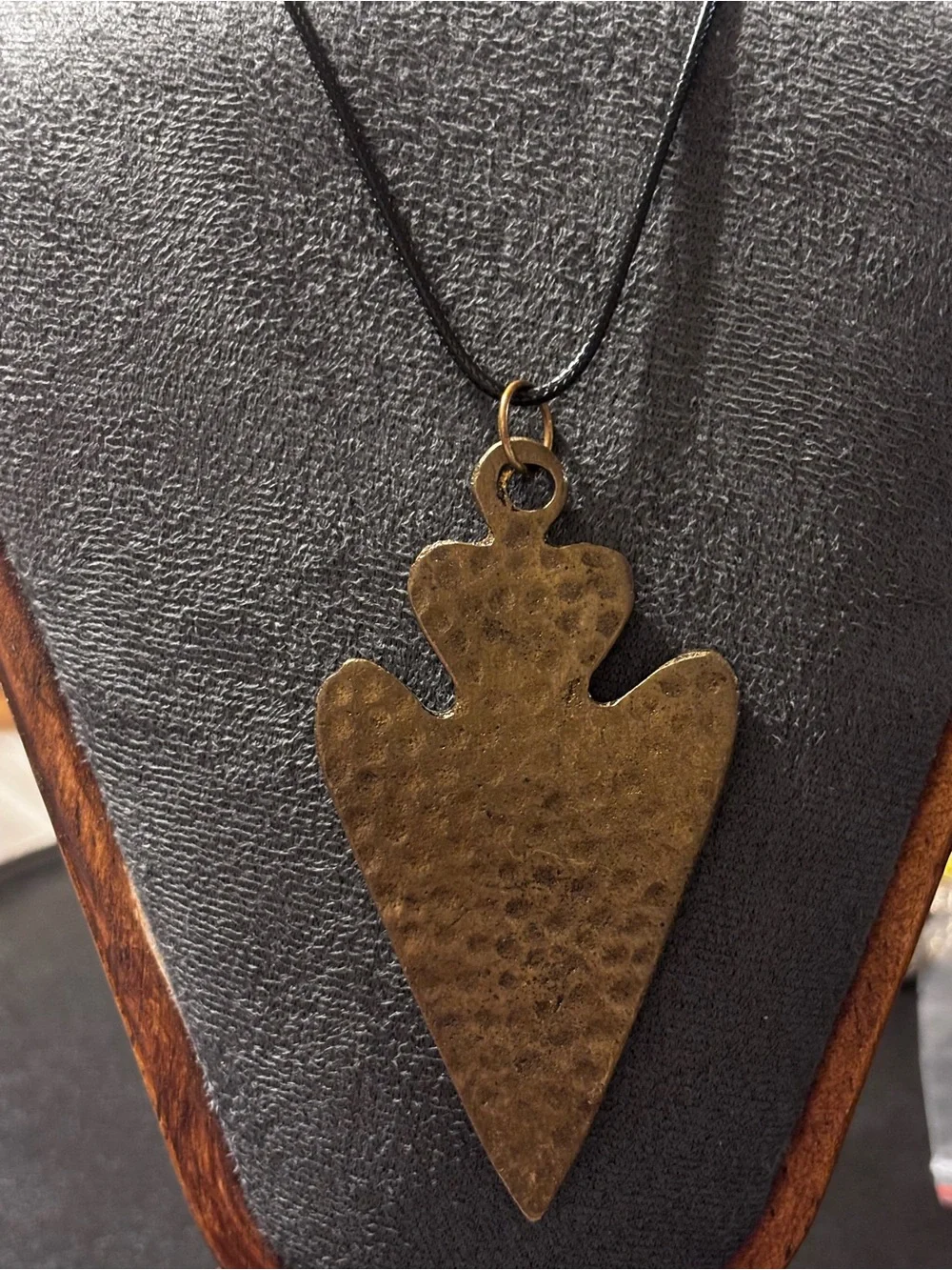 Hammered Gold Brass‎ Arrowhead Pendant Necklace